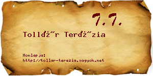 Tollár Terézia névjegykártya